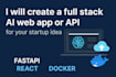 create a full stack ai web app or API for your startup idea