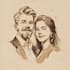 draw couple portrait for wedding illustration