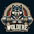 design high quality wolf body builder mascot logo with t shirt design
