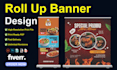 design roll up banner, retractable banner, pull up or trade show banner design