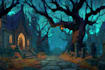 design 2d game concept art background and environment