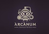 design unique steam punk magical eye logo