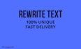 rewrite your text to make it unique and professional