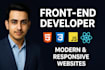 create a responsive front end website using HTML,CSS,javascript