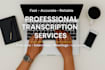 transcribe podcast interview and meeting audio to text fast