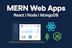 develop modern mern stack web app with react, node, mongo or next