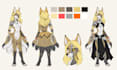 draw detailed furry reference sheet, anthro character, furry ref sheet, ych