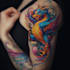 create colorful custom tattoo design, tattoo sleeve