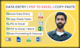 do PDF to excel, word, data entry and copy paste