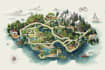 vector map illustration map design isometric cartography