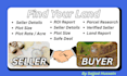 find land parcels with seller info and plot size