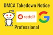 send dmca takedown notice to remove reddit,facebook,yt,insta