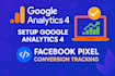 setup google analytics 4 facebook pixel conversion tracking