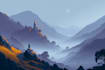draw fantasy concept landscape illustrations