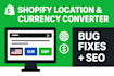 set up shopify location currency converter fix bugs SEO friendly service