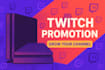do twitch promotion, twitch channel and twitch live viewers