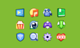 design a 3d cartoony vector icon set