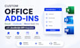 develop custom office addin, outlook, excel addin plugin with javascript API