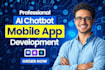 develop chatgpt ai mobile app, website, saas platform, chatbot, or ai software