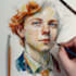 draw watercolor portrait illustration