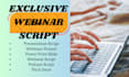 write webinar script, power point slides, funnel setup