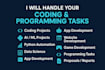 develop desktop apps, game projects, review code, do coding assignments