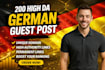 provide dr 90 plus dofollow german guest post backlinks