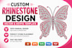 create custom rhinestone design and hotfix template vector