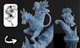 transform 2d art design to 3d model in blender for games or print