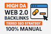 build tiered web 2 backlinks with SEO optimized content