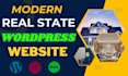design a modern real estate wordpress website with elementor