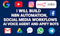 n8n social media automation, flowise, ,n8n youtube automation, apify, ai agent