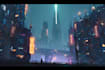 do cyberpunk scifi futuristic city