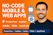 create no code mobile web app code using flutterflow, bubble io, adalo thunkable
