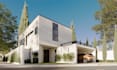 design modern exterior facade with realistic 3d render