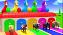 create 3d crossing fountain cartoon and paint animals games