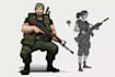 draw 2d game art military character design