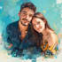draw you anime couple art portrait
