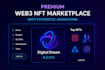 design a premium web3 nft marketplace UI with futuristic animations