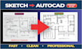 convert sketch, PDF or image to autocad 2d floor plan