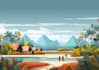 draw professional vector landscape illustration