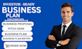create an investor ready business plan and financials to help your startup