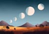 create a flat landscape illustrations in a unique style