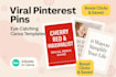 do scroll stopping pinterest pins and templates in cherry coded maximalist style