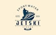 create retro hand drawn marine boat jet ski logo express delivery