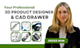 do 3d product rendering, modelling, and cad drawings for product design