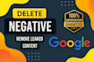 remove mugshots negative links articles cases false bad news on google