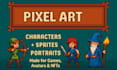 create pixel art character,pixel avatar,tileset,pixel animation
