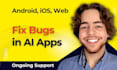 fix errors and bugs in your lovable ai, bolt, replit or bubble app, vibe coding