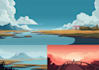 illustrate beautiful flat landscape illustration art